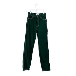 Reformation Cowboy High Rise Straight Leg Green Jeans - size 24‎